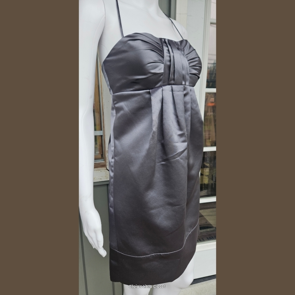 Max and Cleo,  Satin Silver Cocktail Dress, 2✔️